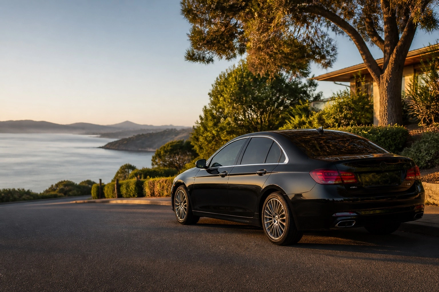 Tiburon waterfront for private car service and airport transportation